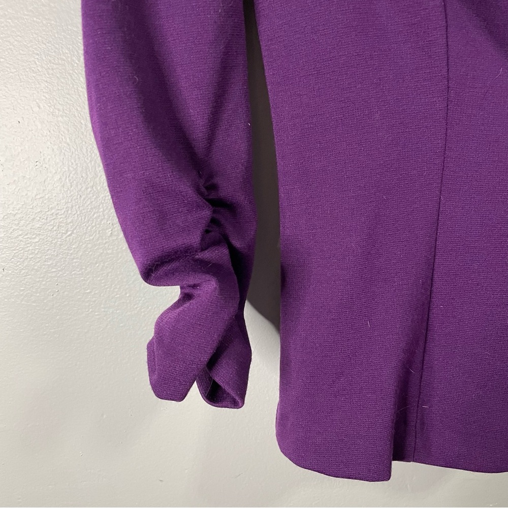 Auliné Collection Purple Business Casual Jersey Knit Blazer Suit Jacket Small - Picture 4 of 5